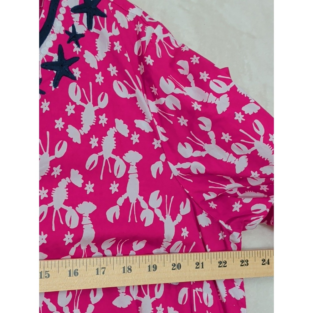 Talbots Lobster Rockstar Tunic Top Womens XL Pink Beach Preppy Resortwear Casual - Picture 8 of 9
